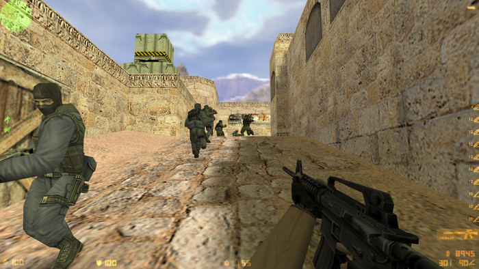 Игровой процесс CS 1.6 на одном из классических серверов